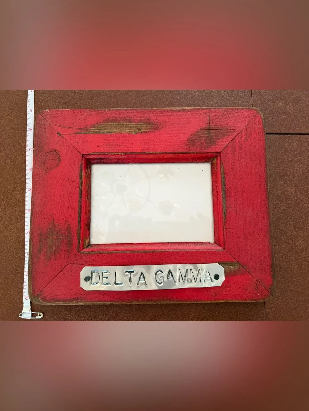 Distressed Red Wooden Picture Frame